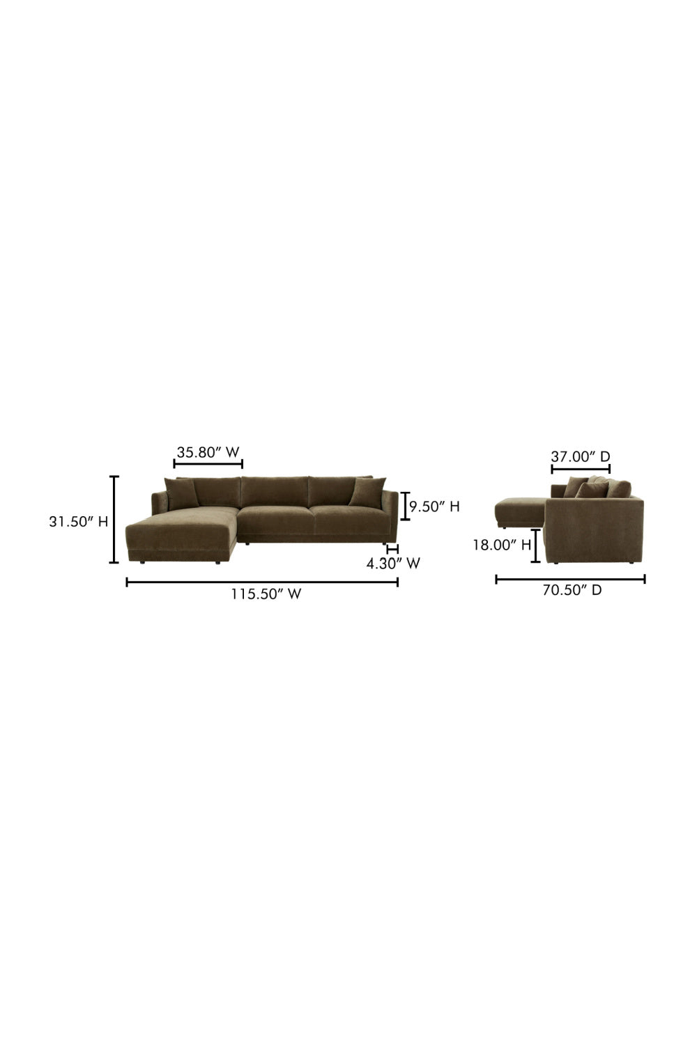Modern European furniture - Modern Minimalist Sectional Sofa - www.oroa.com