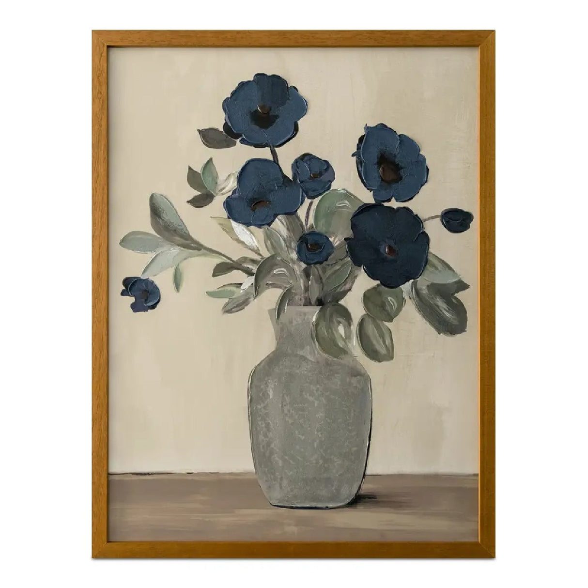 Modern European furniture - Blue Flowers Framed Painting - www.oroa.com