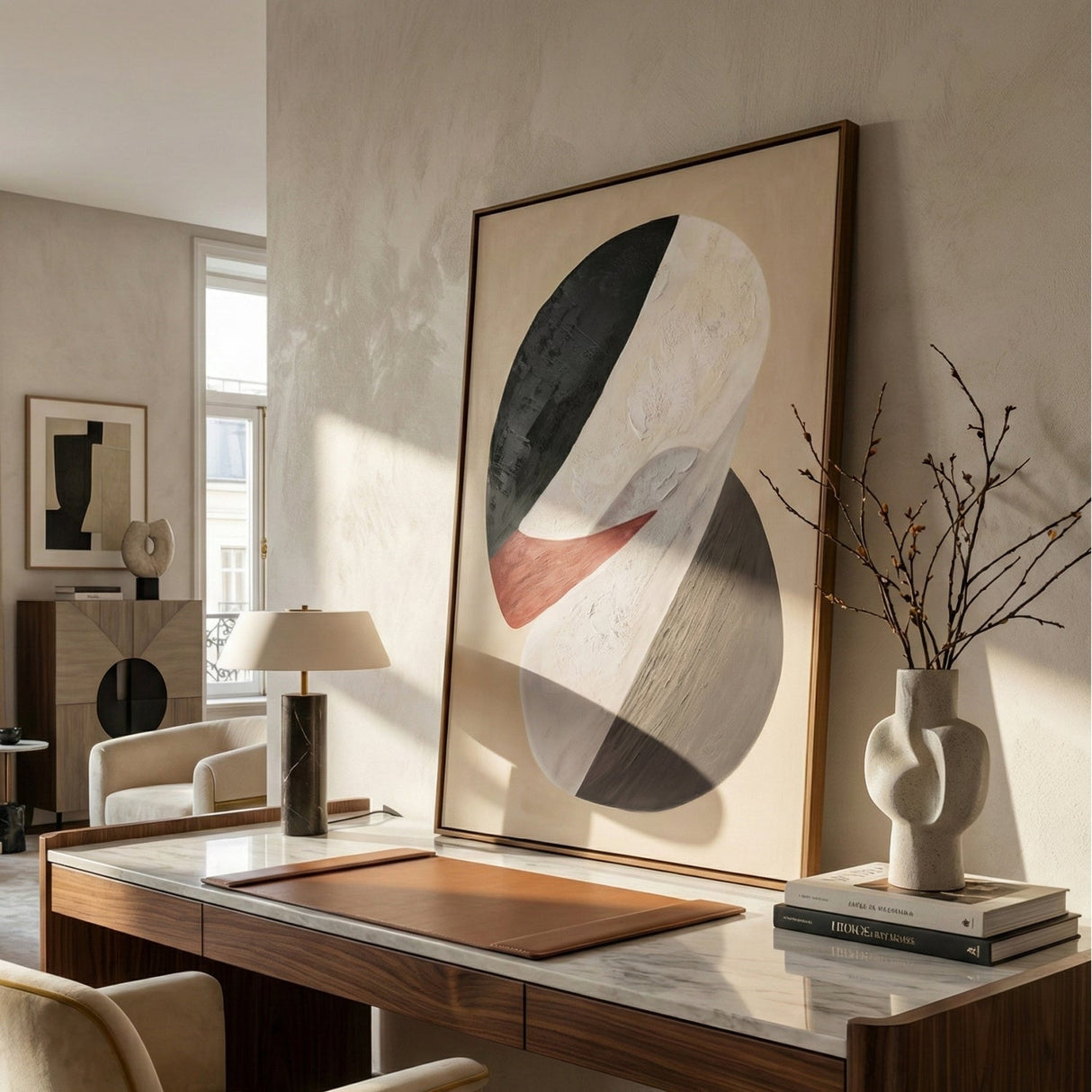 Modern European furniture - Muted Tone Framed Painting - www.oroa.com