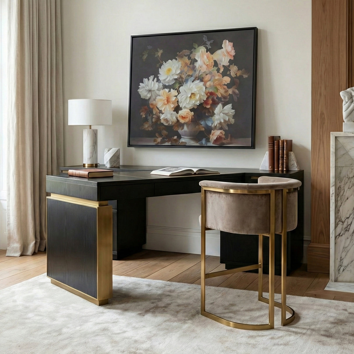 Modern European furniture - Floral Framed Painting - www.oroa.com