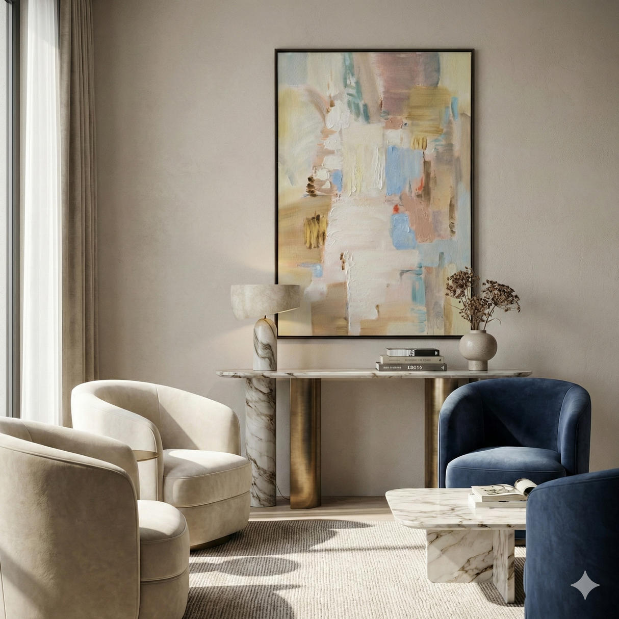 Pastel Toned Painting | Novi Living Lumen | Oroa.com