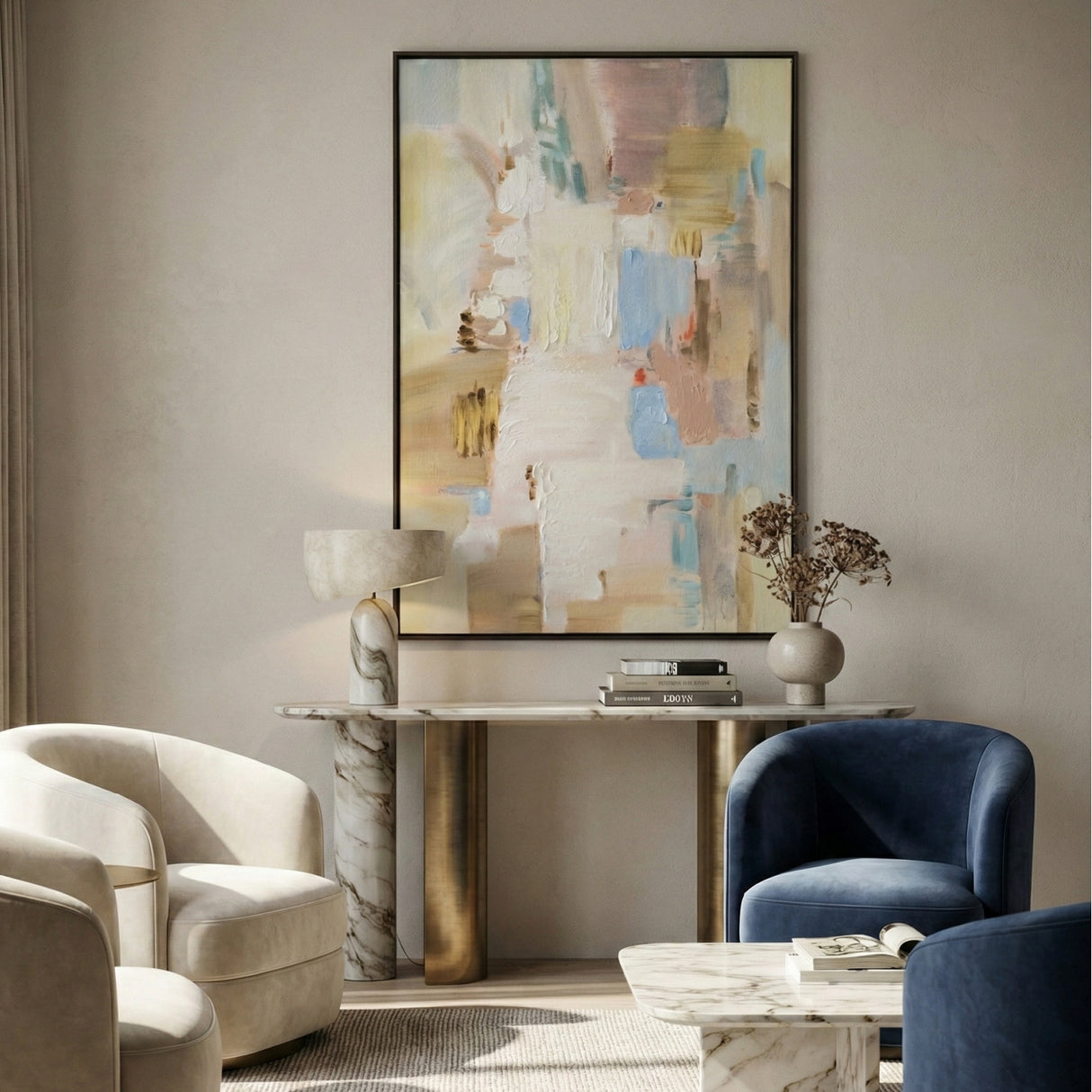 Modern European furniture - Pastel Toned Painting - www.oroa.com