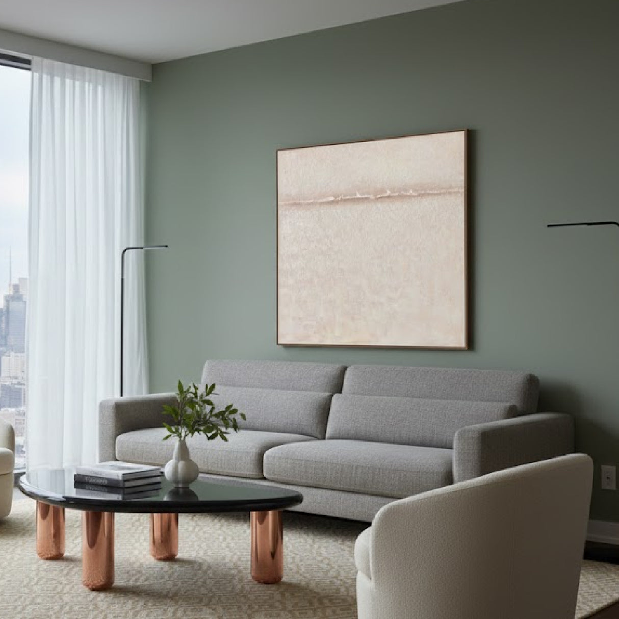 Modern European furniture - Neutral Toned Minimalist Painting - www.oroa.com