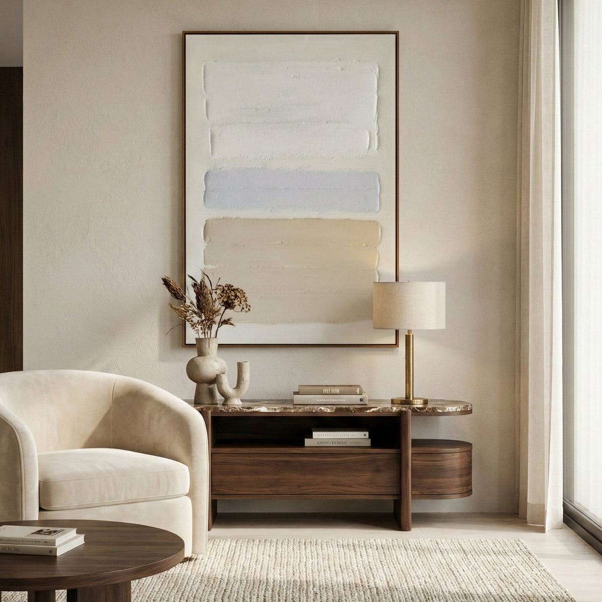 Modern European furniture - Minimalist Brushstrokes Painting - www.oroa.com