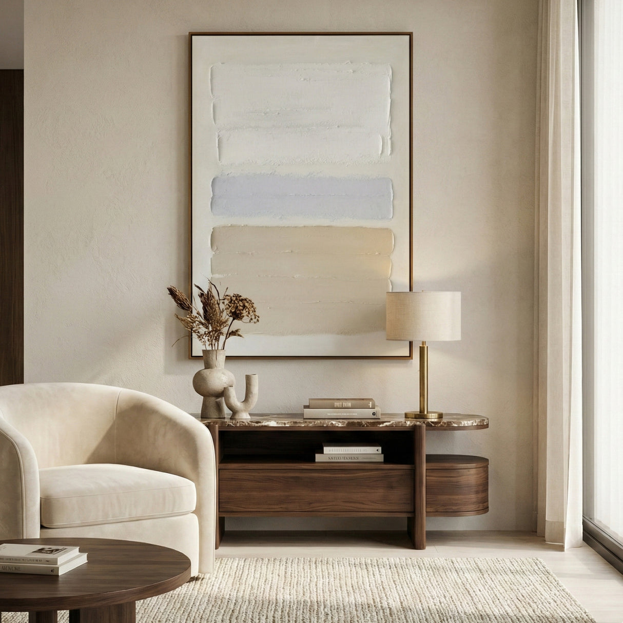 Modern European furniture - Minimalist Brushstrokes Painting - www.oroa.com