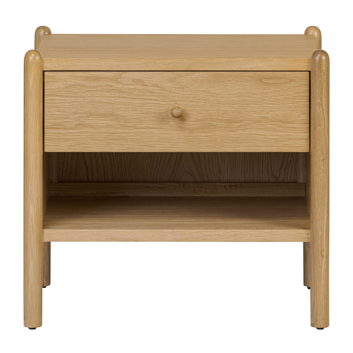 Modern European furniture - Oak Veneer 1-Drawer Nightstand - www.oroa.com | Oroa.com