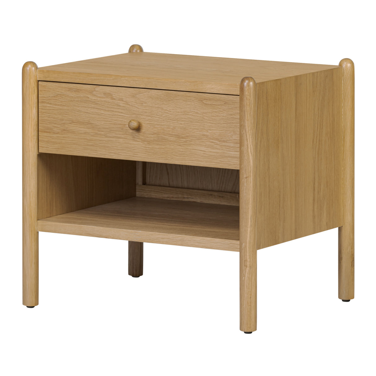 Modern European furniture - Oak Veneer 1-Drawer Nightstand - www.oroa.com | Oroa.com