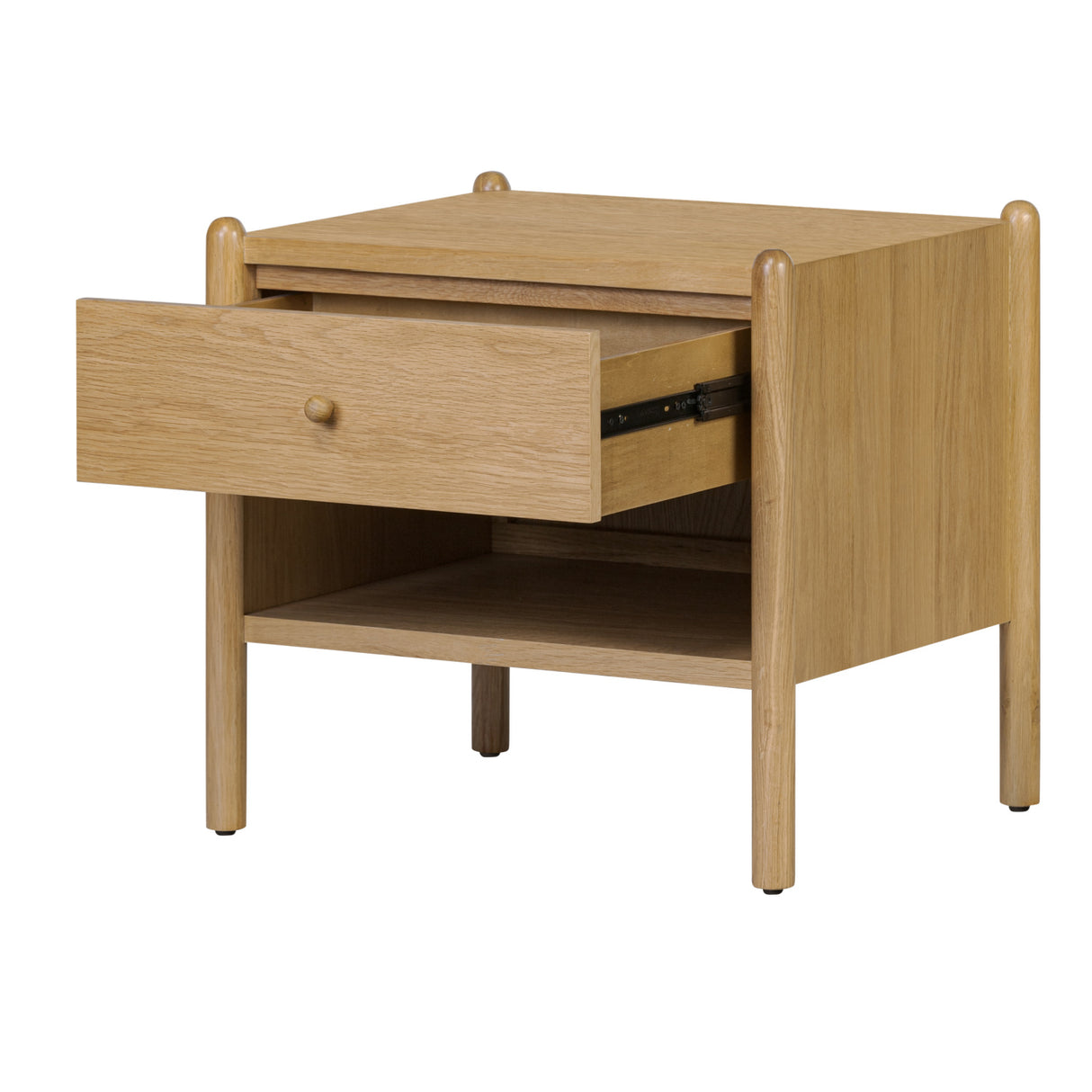 Modern European furniture - Oak Veneer 1-Drawer Nightstand - www.oroa.com | Oroa.com