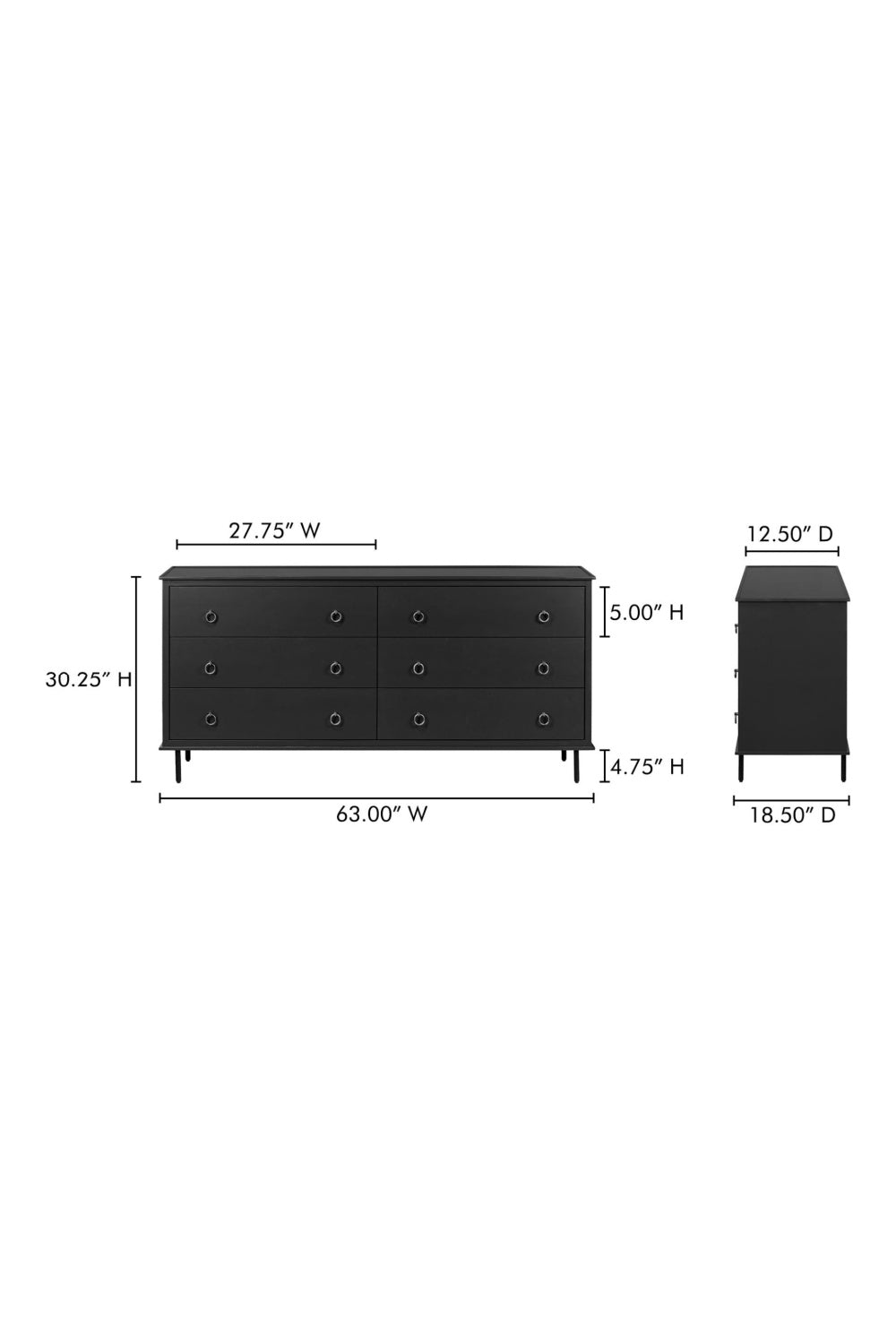 Modern European furniture - 6-Drawer Wooden Dresser - www.oroa.com