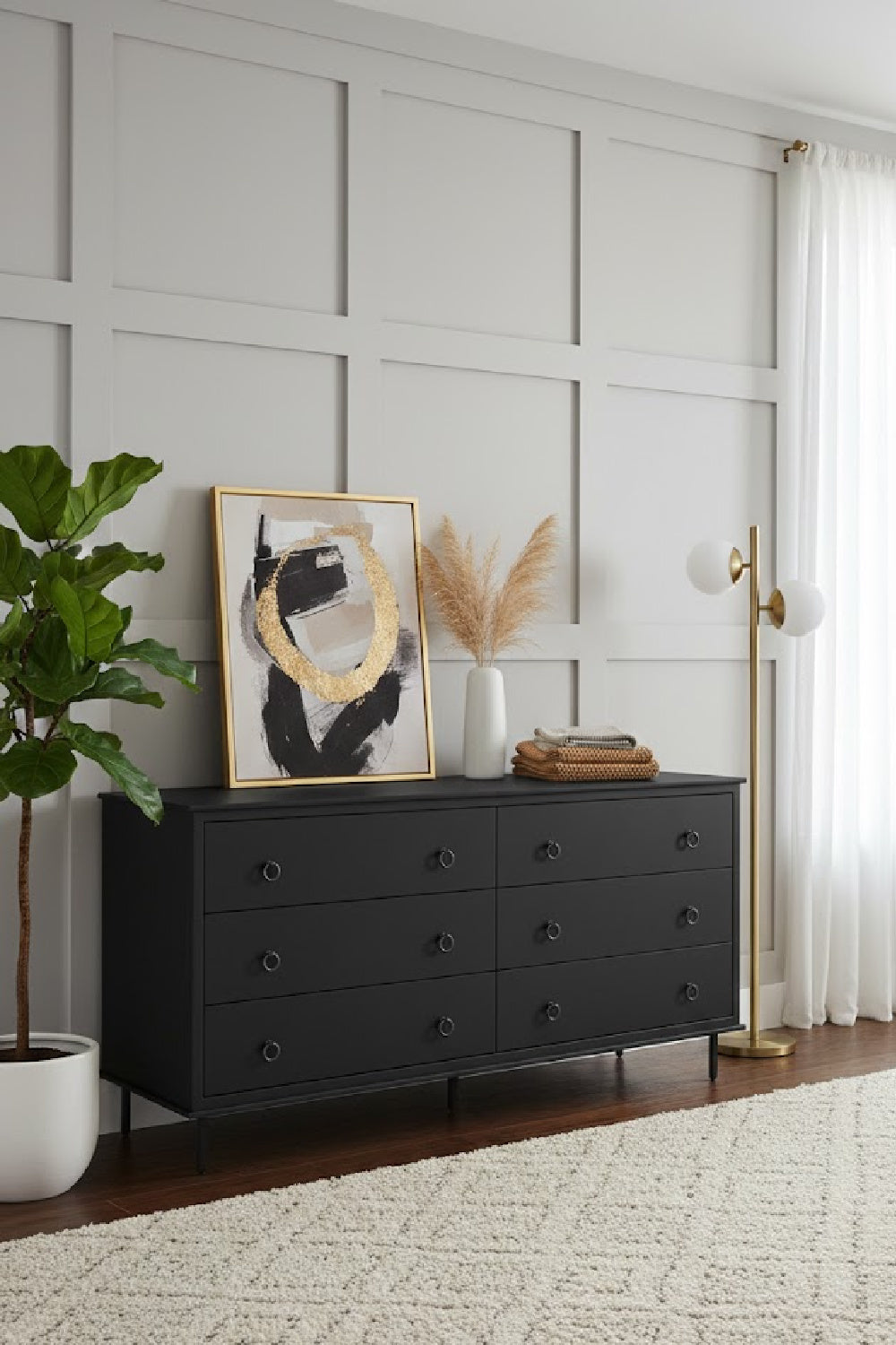 Modern European furniture - 6-Drawer Wooden Dresser - www.oroa.com