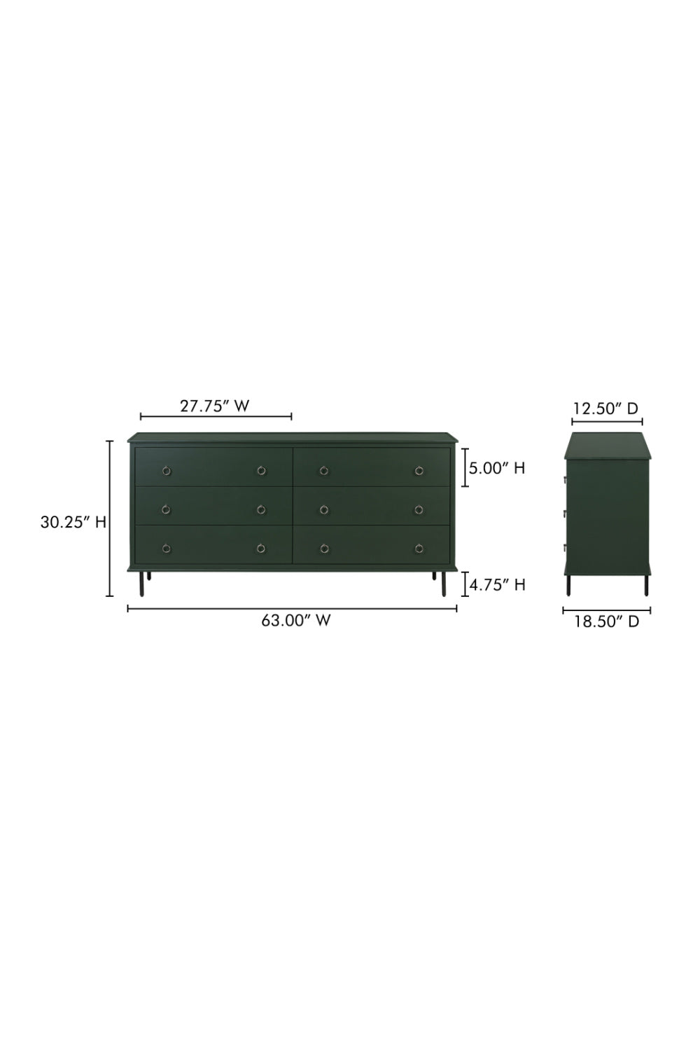 Modern European furniture - 6-Drawer Wooden Dresser - www.oroa.com