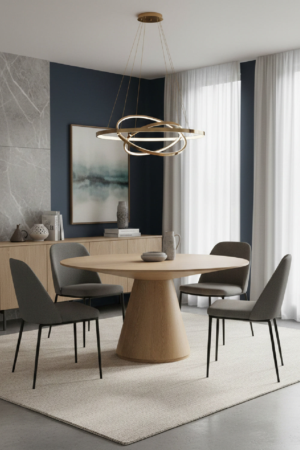 Modern European furniture - Round Wooden Dining Table - www.oroa.com