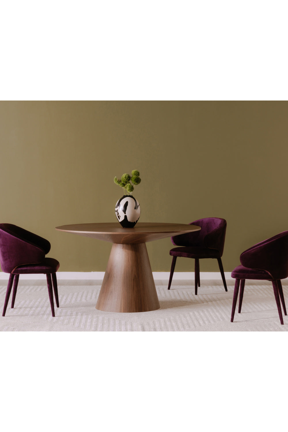 Modern European furniture - Round Oak Veneer Dining Table - www.oroa.com