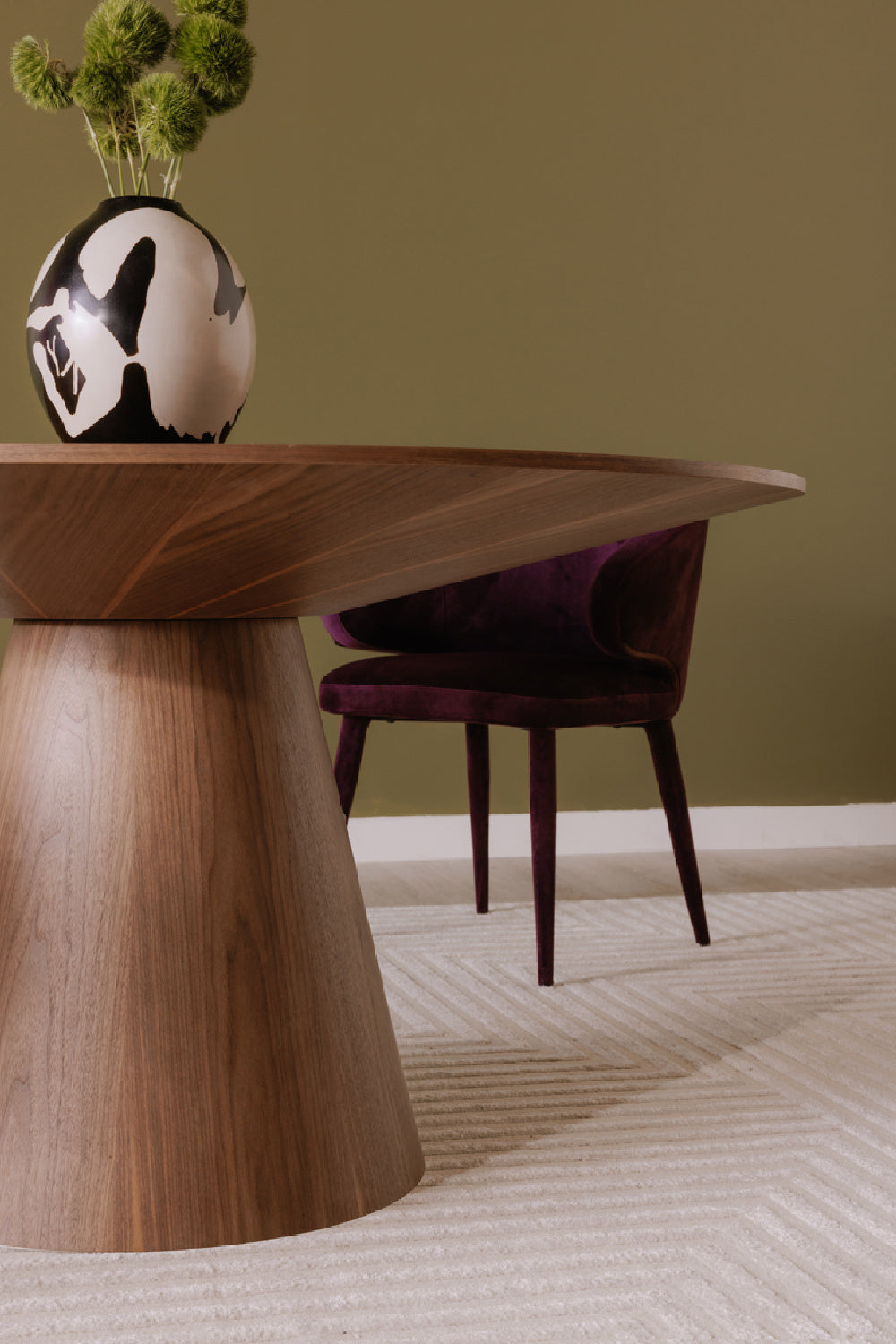 Modern European furniture - Round Oak Veneer Dining Table - www.oroa.com