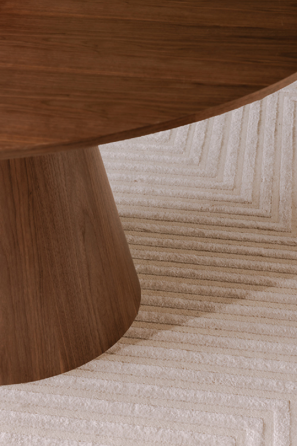 Modern European furniture - Round Oak Veneer Dining Table - www.oroa.com