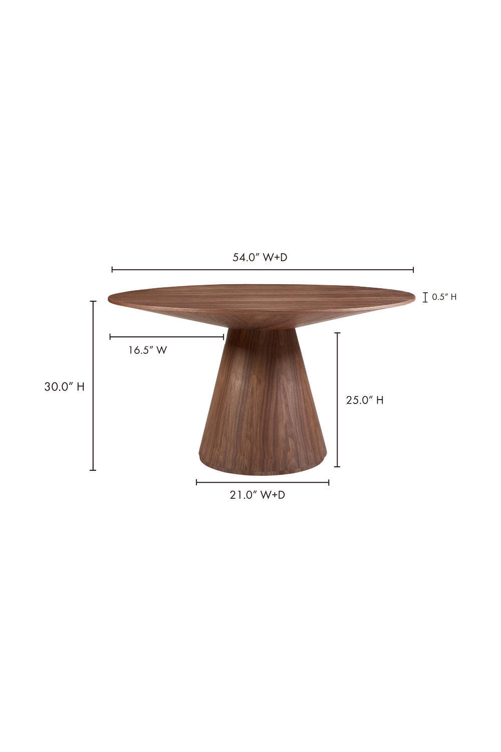 Modern European furniture - Round Oak Veneer Dining Table - www.oroa.com