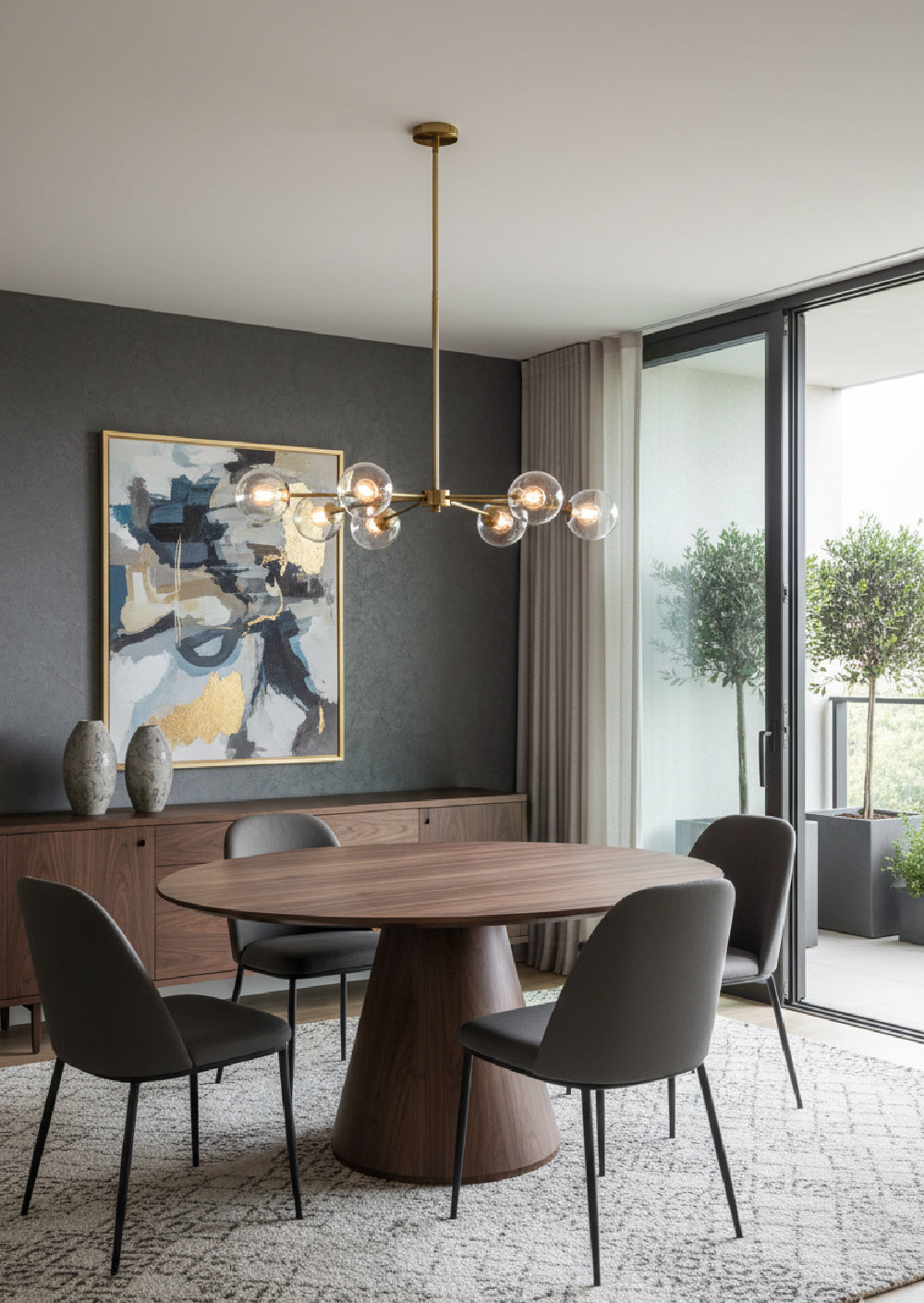 Modern European furniture - Round Oak Veneer Dining Table - www.oroa.com