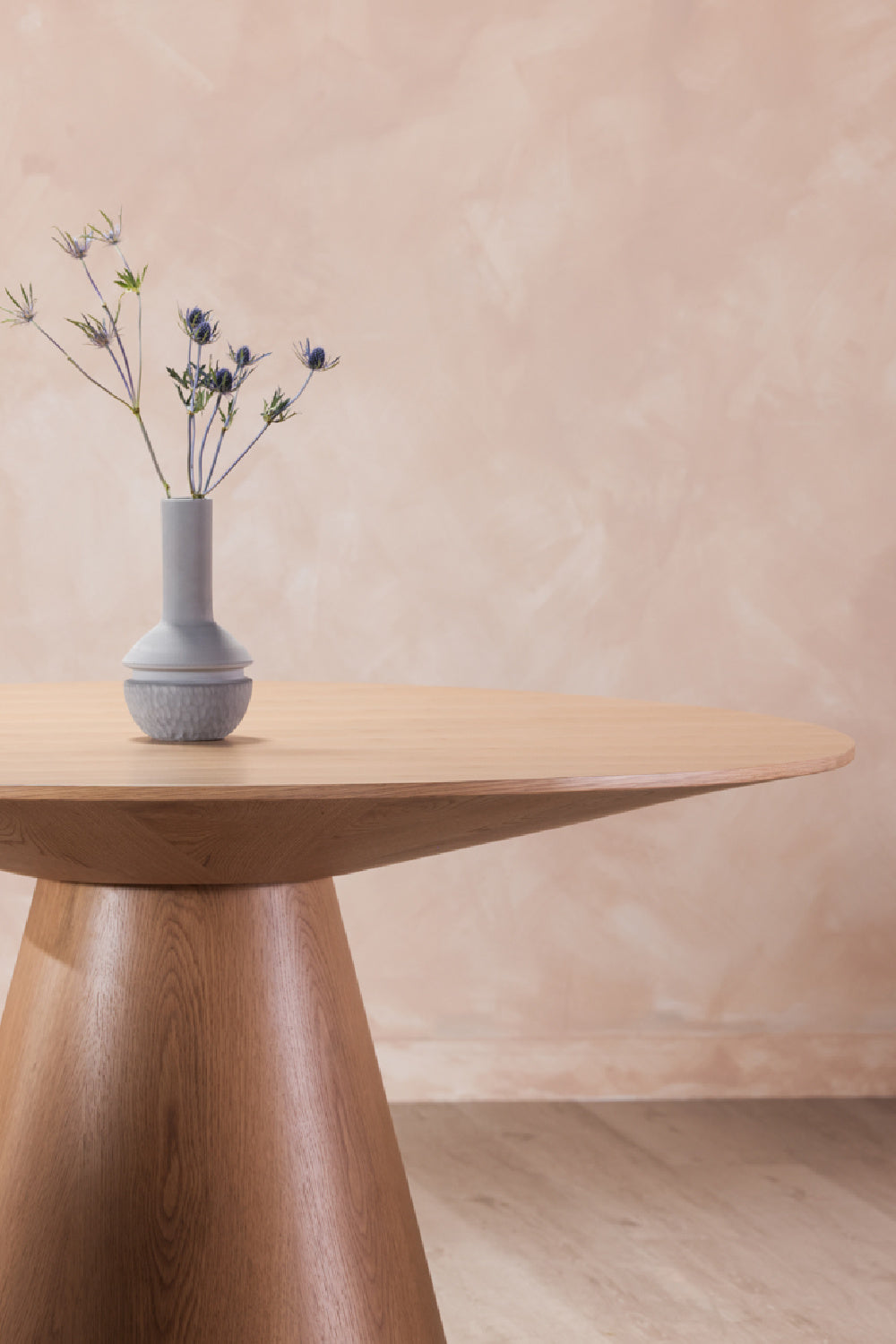 Modern European furniture - Round Oak Veneer Dining Table - www.oroa.com