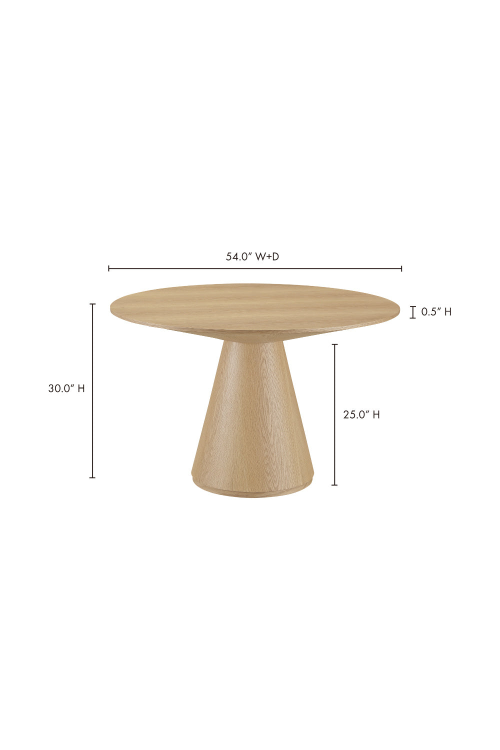 Modern European furniture - Round Oak Veneer Dining Table - www.oroa.com
