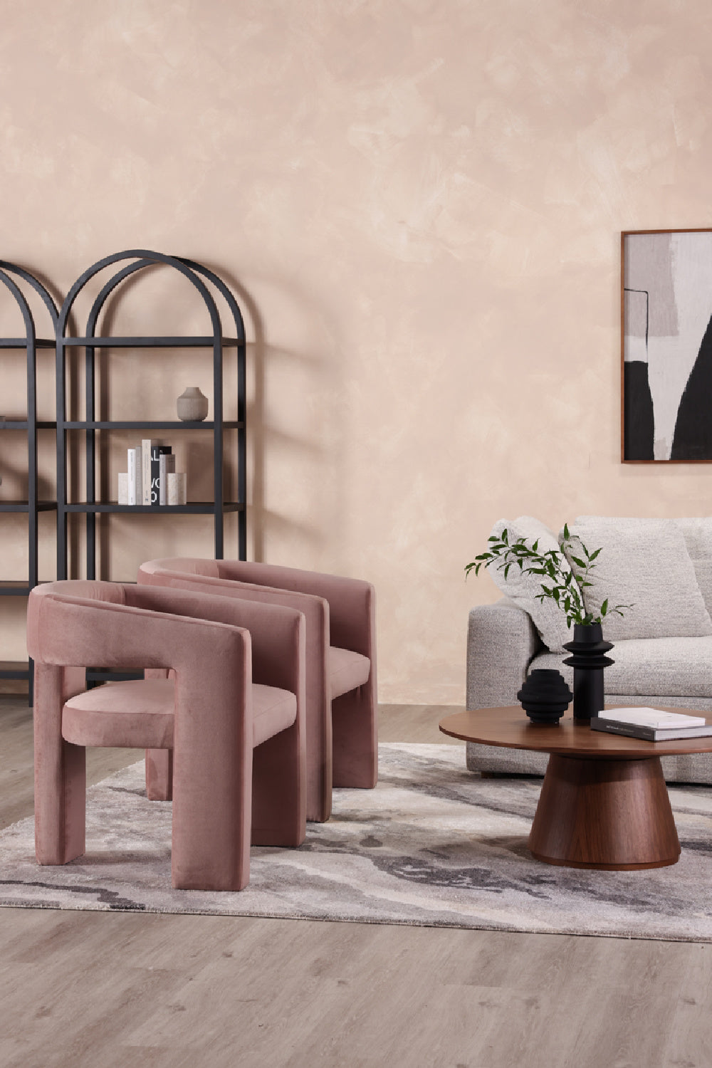 Modern European furniture - Round Oak Veneer Coffee Table - www.oroa.com