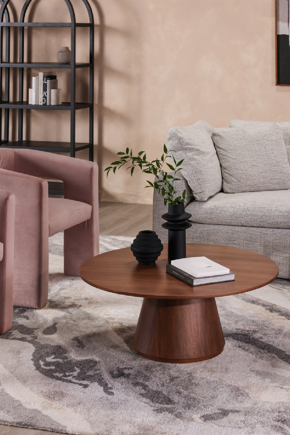 Modern European furniture - Round Oak Veneer Coffee Table - www.oroa.com