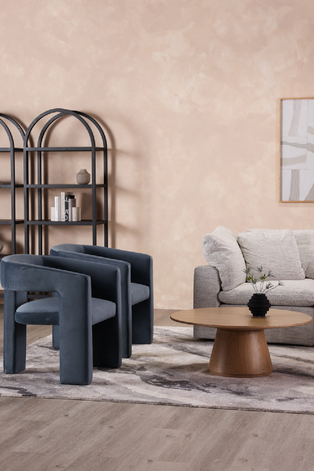 Modern European furniture - Round Oak Veneer Coffee Table - www.oroa.com