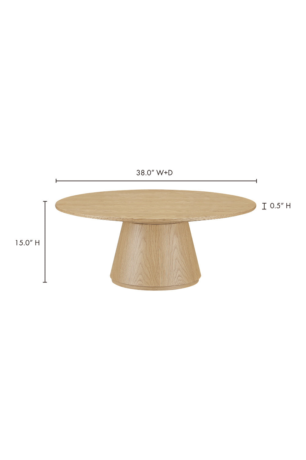 Modern European furniture - Round Oak Veneer Coffee Table - www.oroa.com