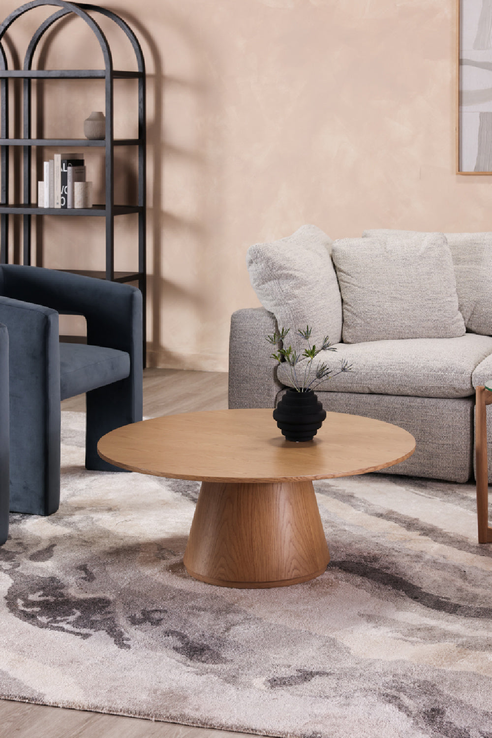 Modern European furniture - Round Oak Veneer Coffee Table - www.oroa.com