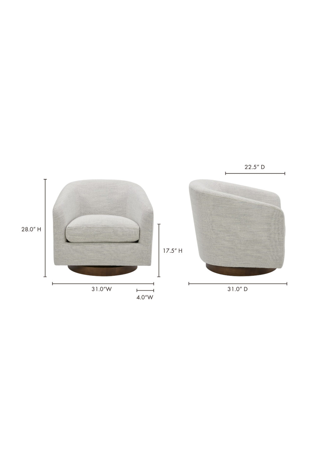 Modern European furniture - Curved Swivel Accent Chair - www.oroa.com
