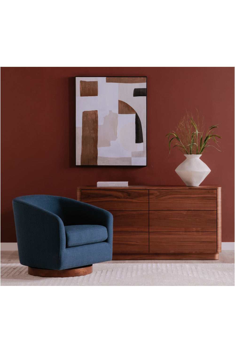 Modern European furniture - Curved Swivel Accent Chair - www.oroa.com