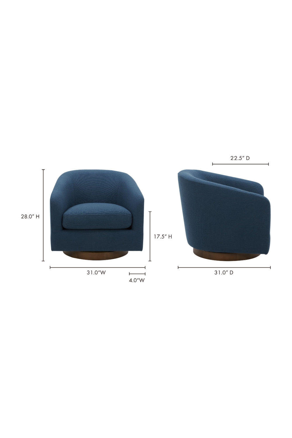Curved Swivel Accent Chair | Novi Living Oscy | Oroa.com