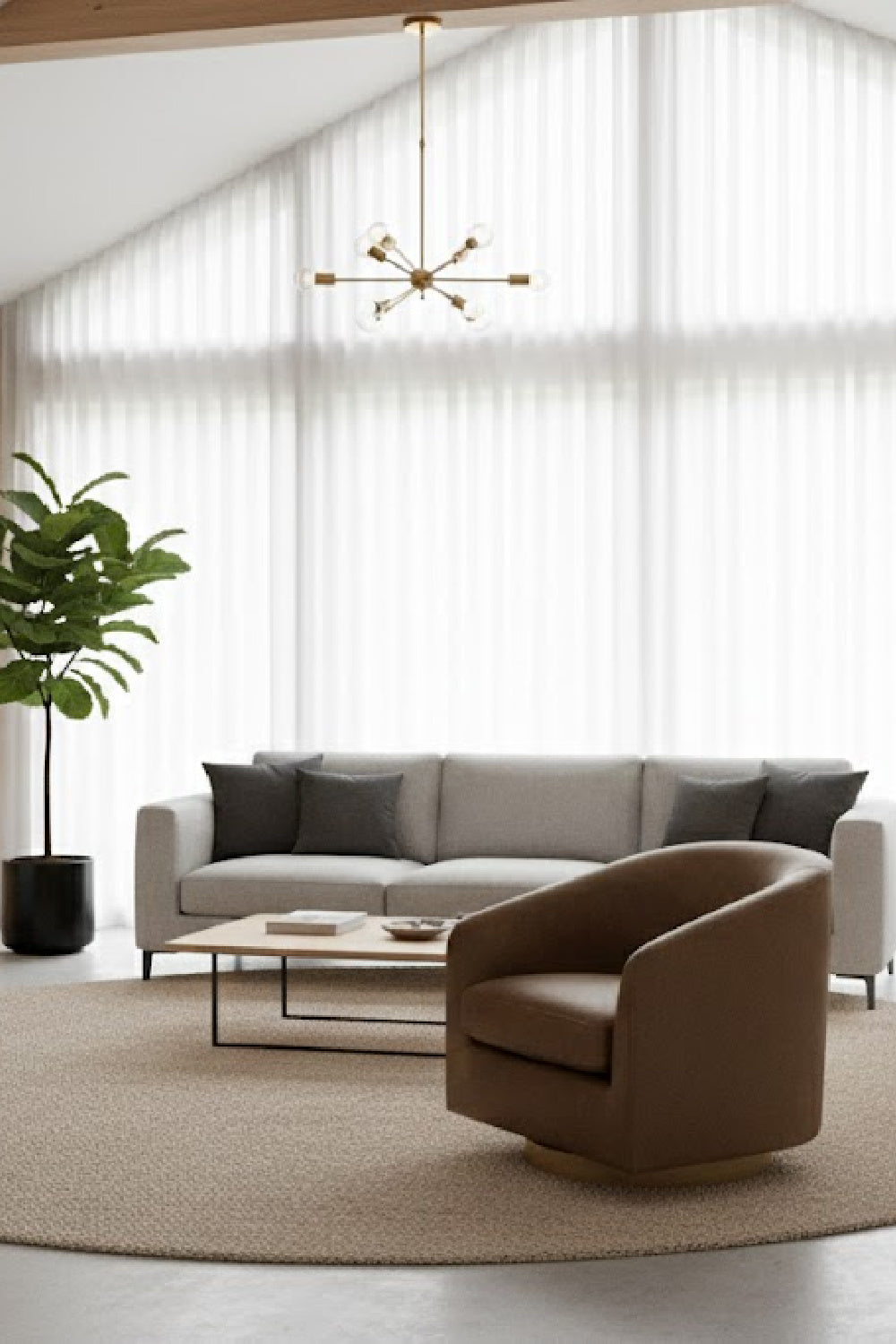 Modern European furniture - Curved Swivel Accent Chair - www.oroa.com