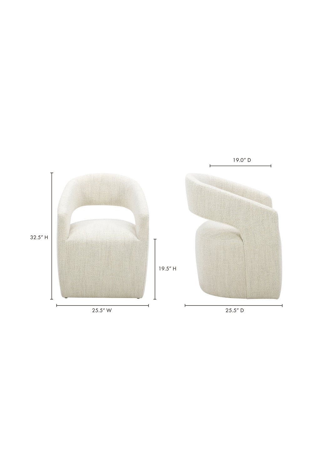 Split-Back Rolling Dining Chair | Novi Living Barrow | Oroa.com