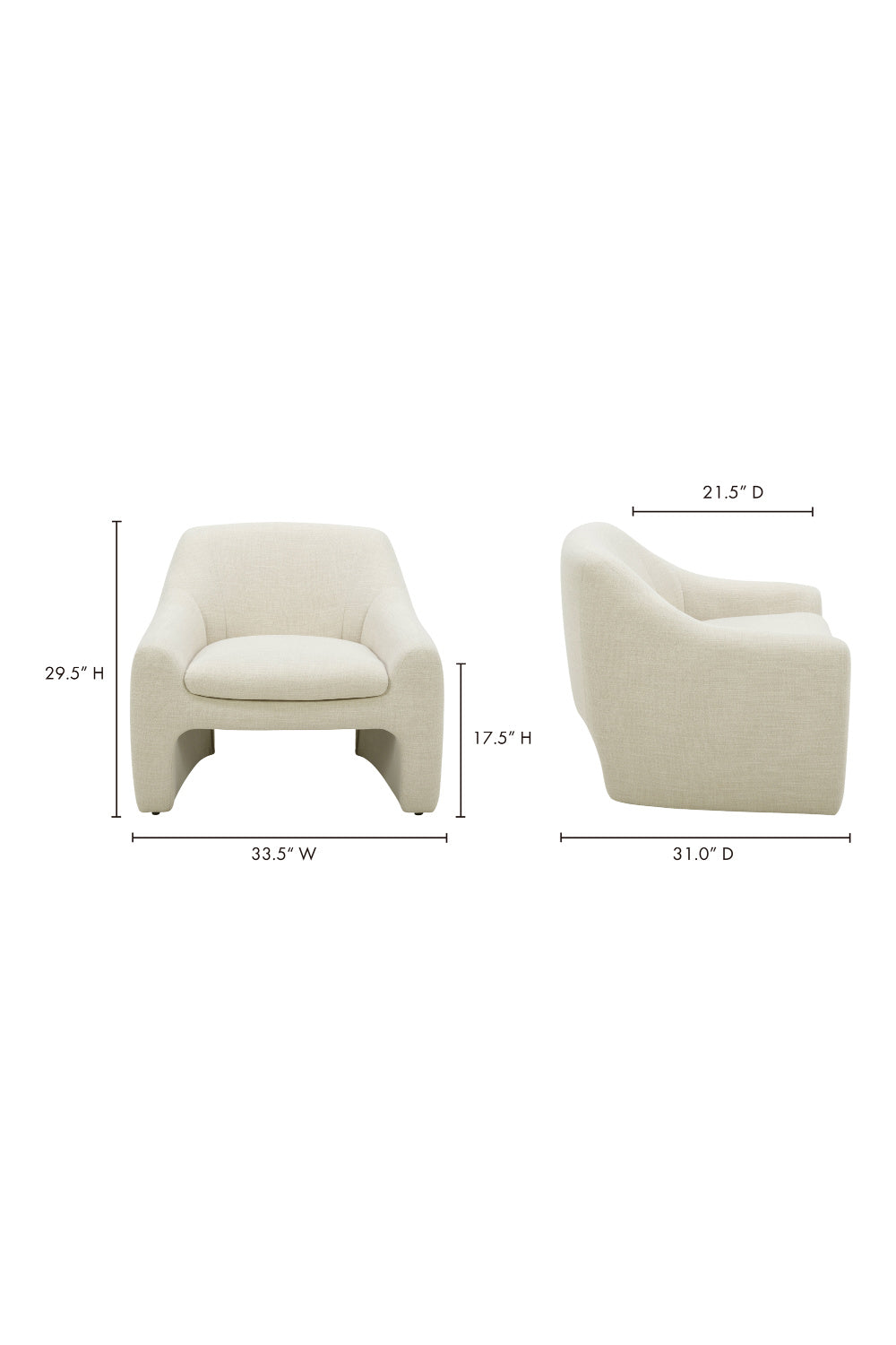 Sloped-Arm Lounge Chair | Novi Living Kenzie | Oroa.com