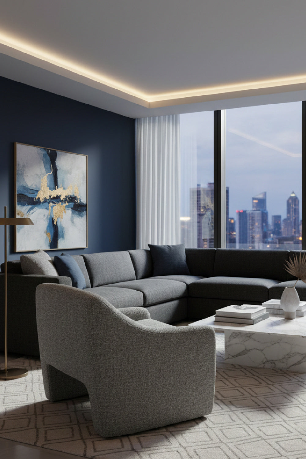 Sloped-Arm Lounge Chair | Novi Living Kenzie | Oroa.com