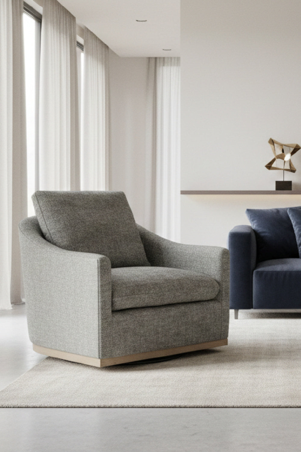 Modern European furniture - Barrel Back Swivel Lounge Chair - www.oroa.com