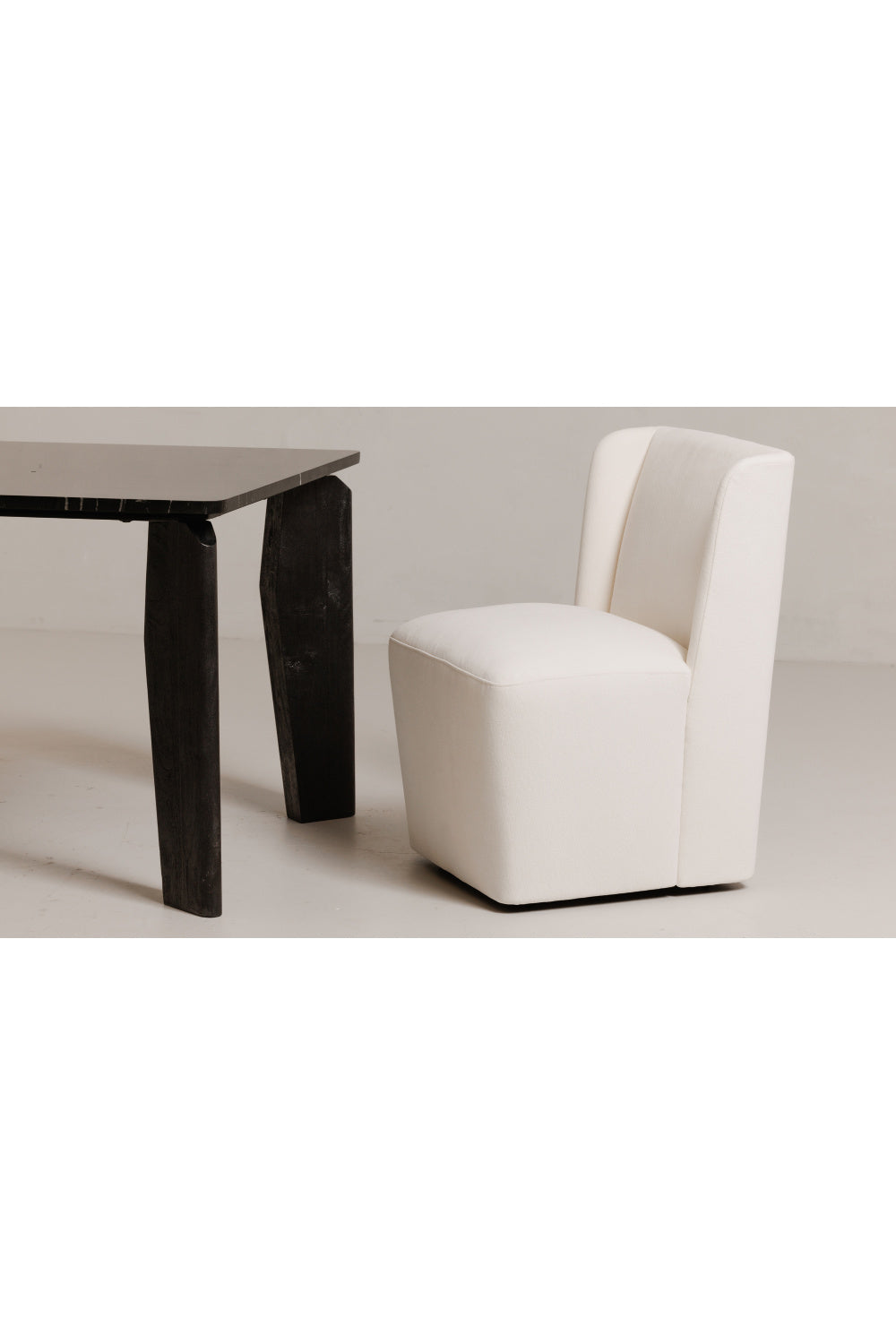 Modern European furniture - Upholstered Rolling Dining Chair - www.oroa.com