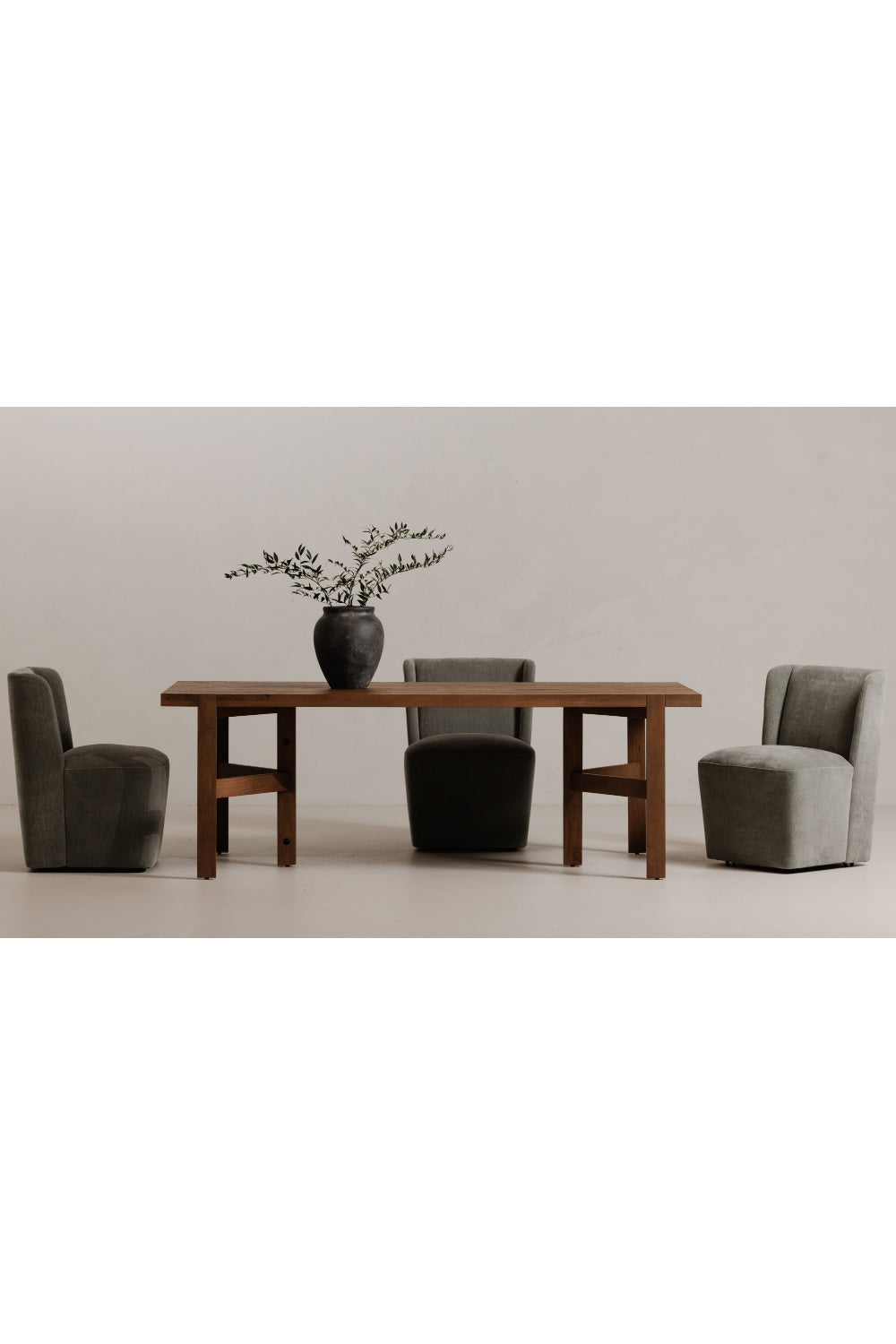 Modern European furniture - Upholstered Rolling Dining Chair - www.oroa.com