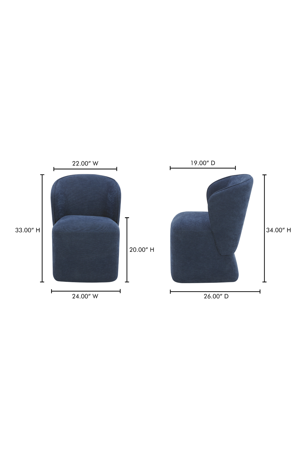 Modern European furniture - Curved Back Rolling Dining Chair - www.oroa.com