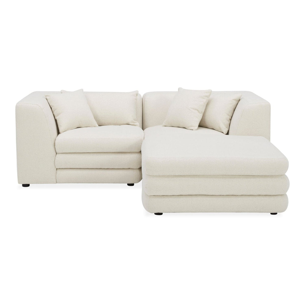 Modern European furniture - White Modular Chair With Ottoman - www.oroa.com