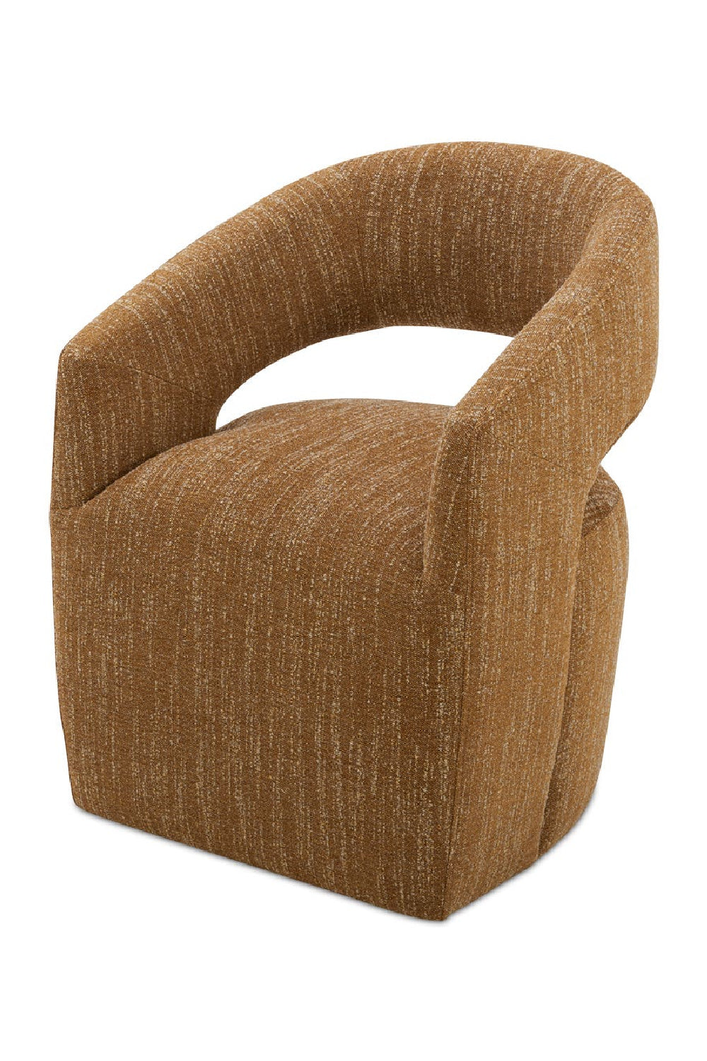 Modern European furniture - Brown Open-Back Rolling Dining Chair - www.oroa.com