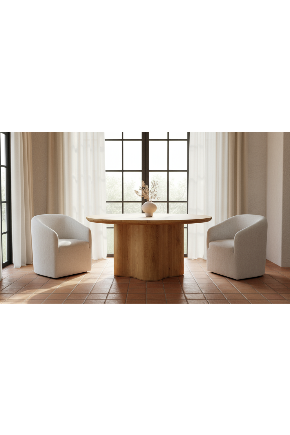 Modern European furniture - Upholstered Rolling Dining Chair - www.oroa.com