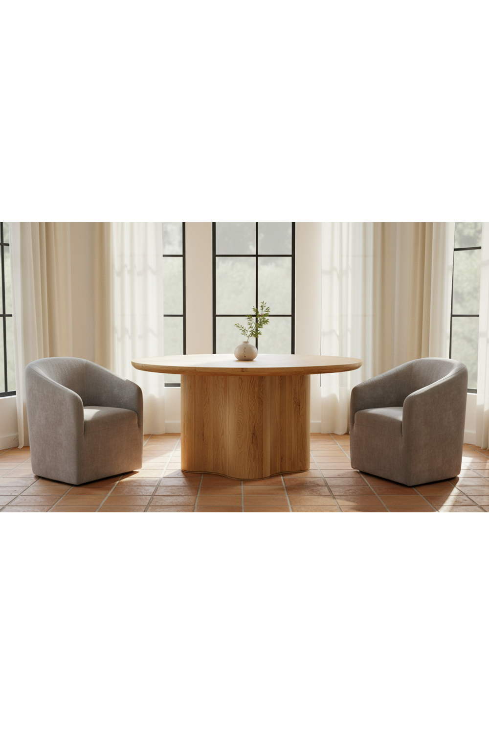 Modern European furniture - Upholstered Rolling Dining Chair - www.oroa.com