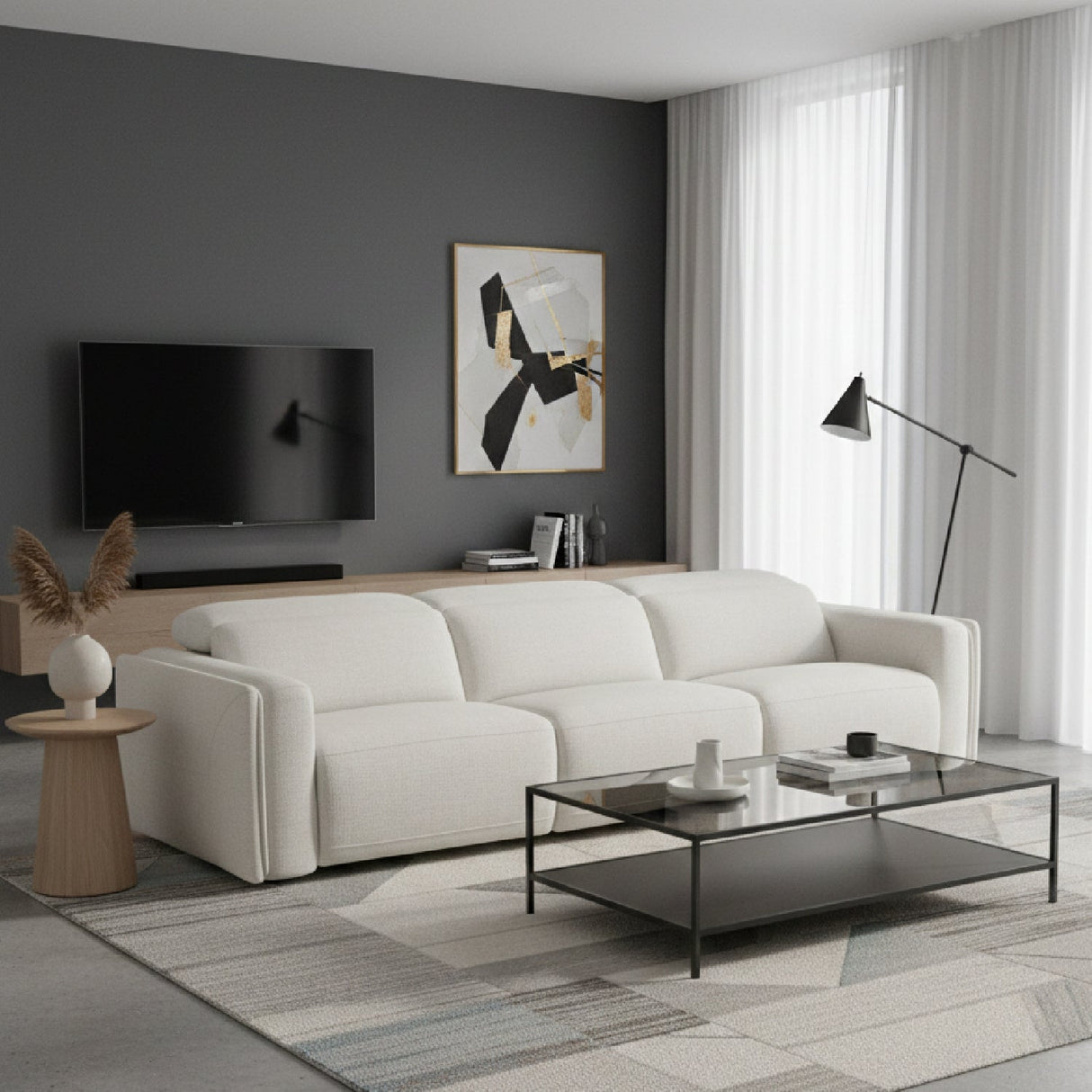 Modern European furniture - 3-Seater Power Recliner Sofa - www.oroa.com