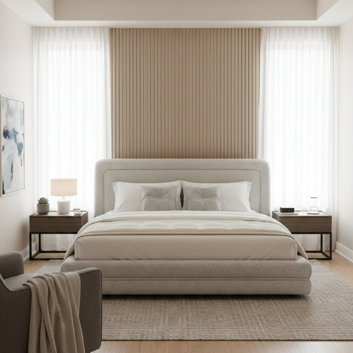 Modern European furniture - White Tufted Bed - www.oroa.com