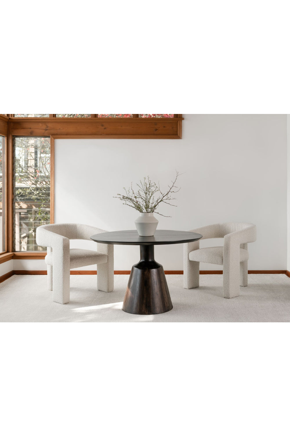 Modern European furniture - Brown Sheesham Round Dining Table - www.oroa.com