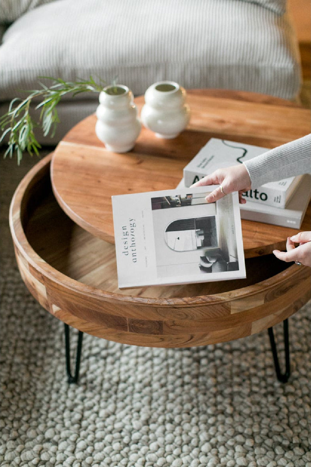 Modern European furniture - Acacia Wood Coffee Table - www.oroa.com