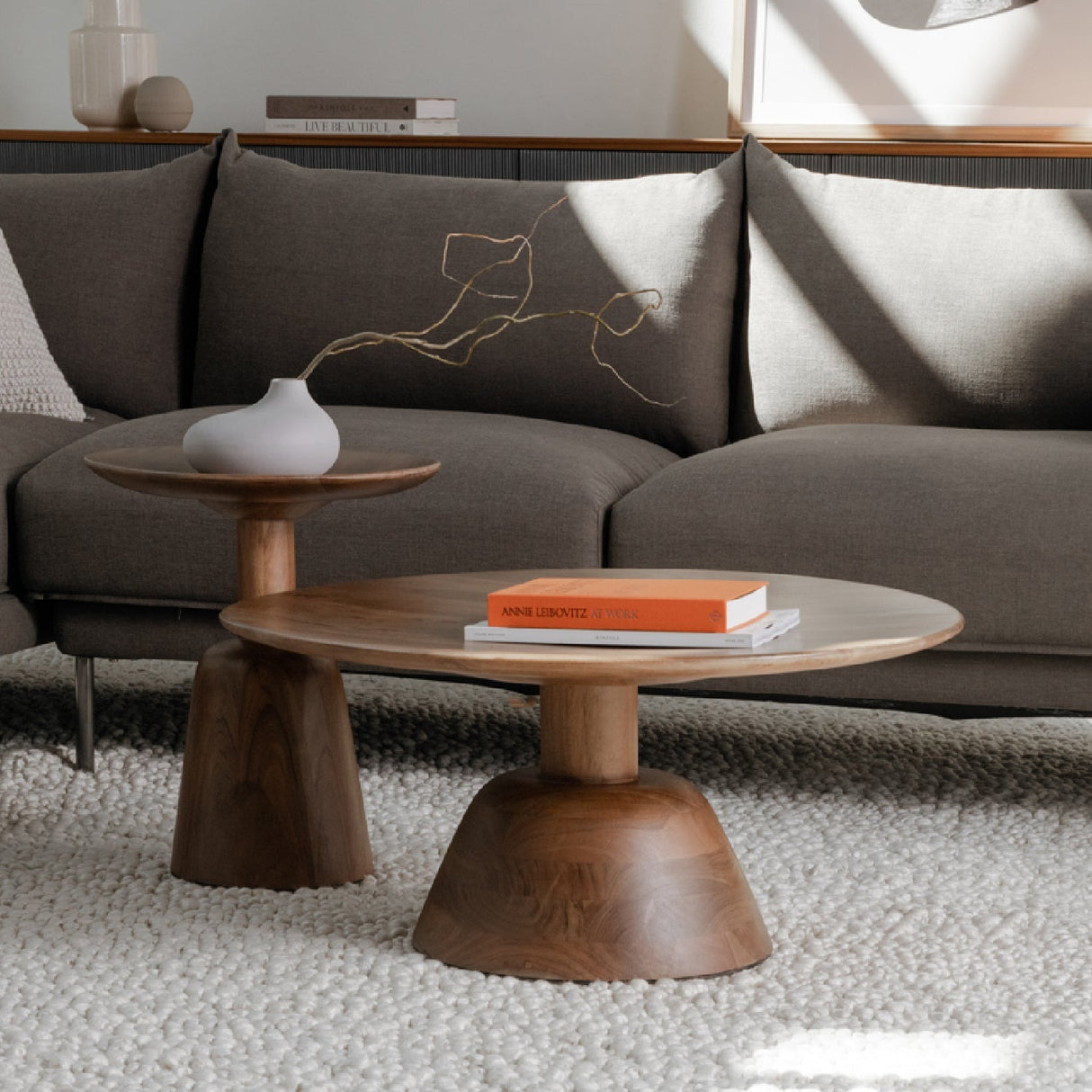 Modern European furniture - Round Wooden End Table - www.oroa.com