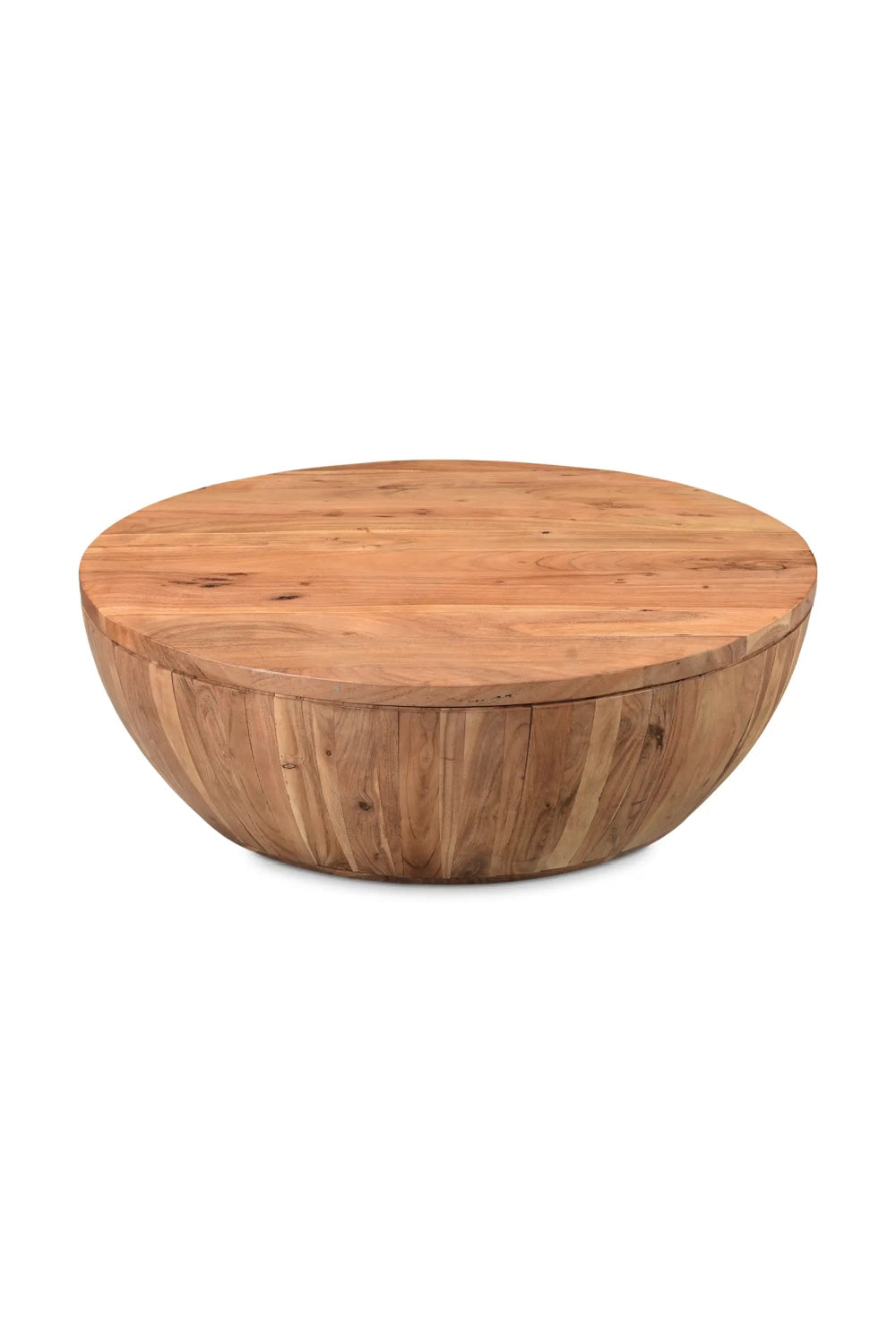 Modern European furniture - Round Acacia Storage Coffee Table - www.oroa.com