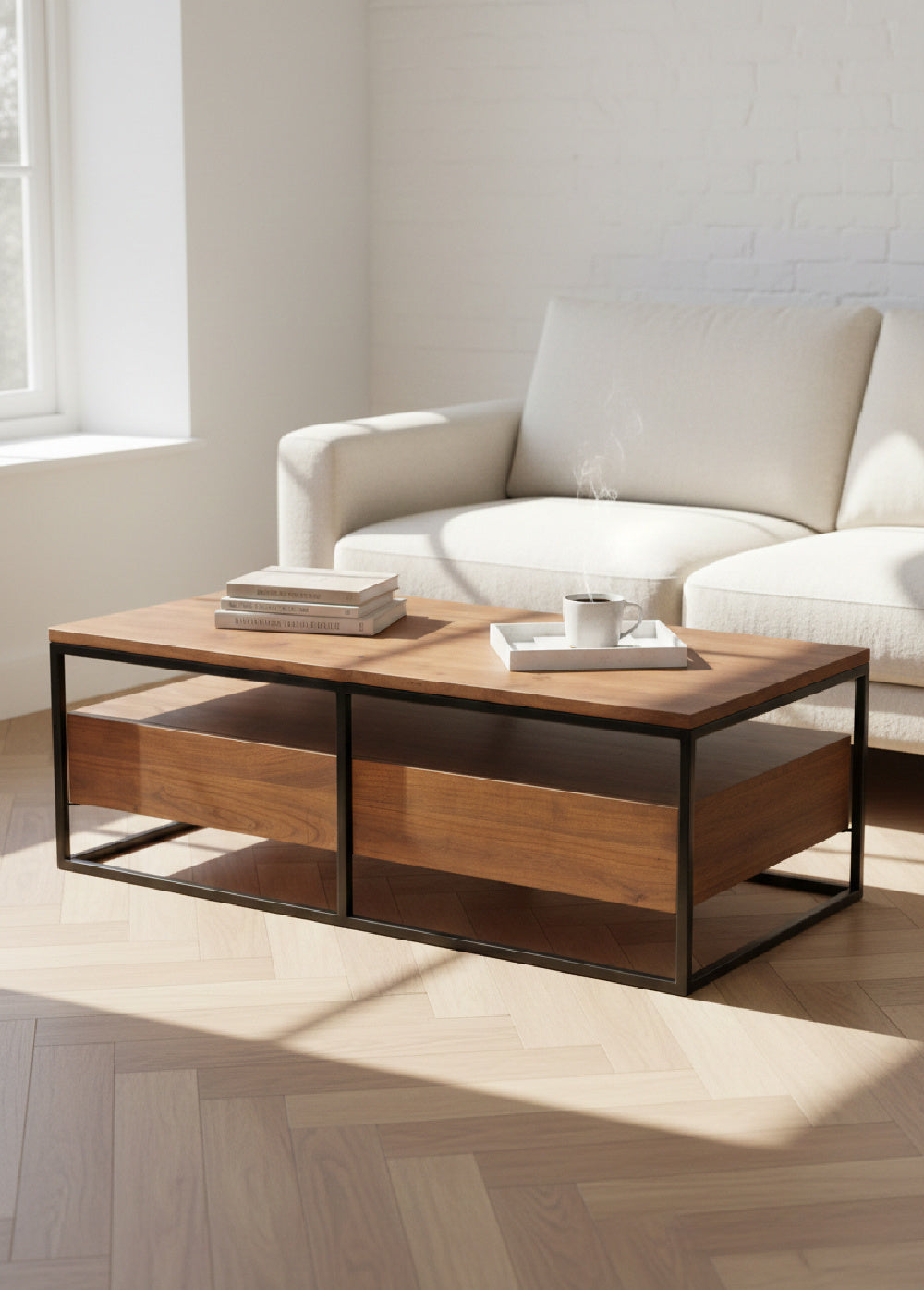 Modern European furniture - Acacia Wood Coffee Table - www.oroa.com
